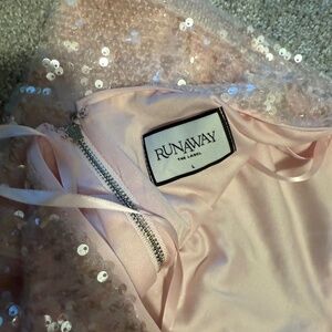 Runaway the Label Pink Sequin Low Back Crop Top